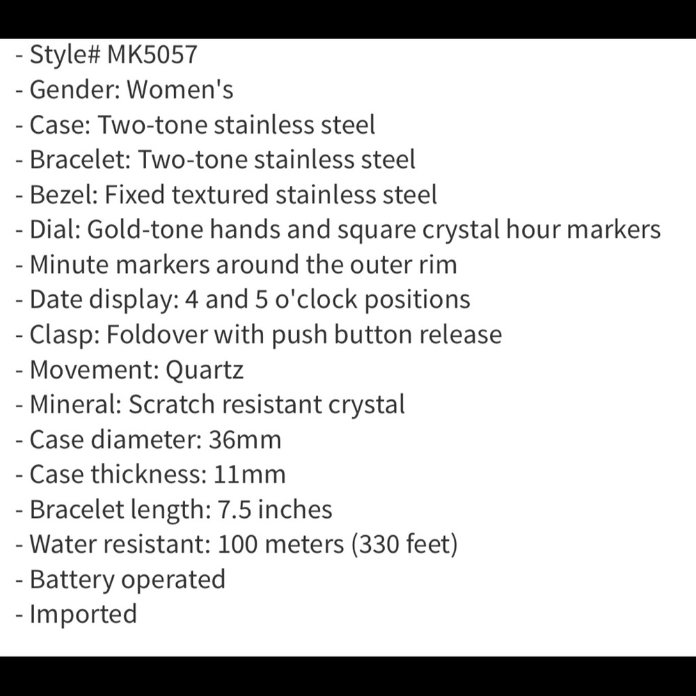 Michael Kors two tone stainless steel watch - Picture 4 of 4